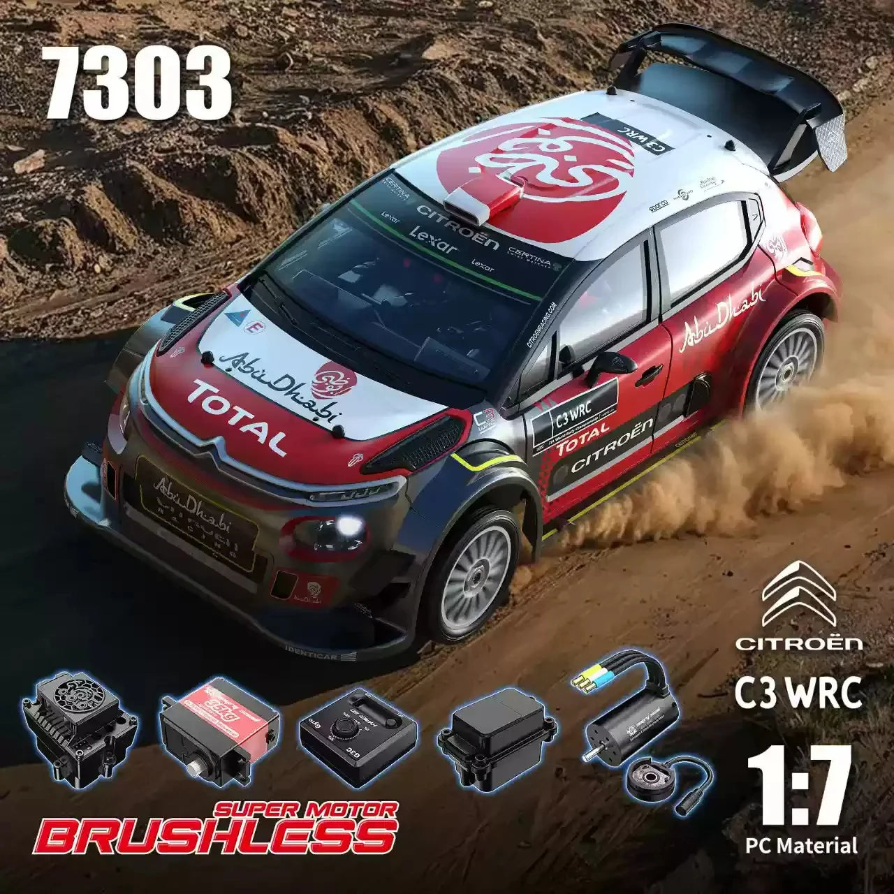 HYPER GO MJX 7303 7304 1/7 Blushless Remote Contorl Car High Speed Drift Off-load 4WD RC Car RC Car For Gifts