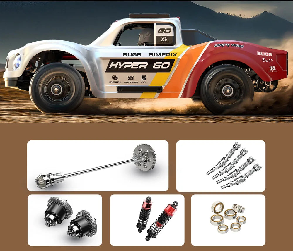 HYPER GO MJX14211 1/14 4WD RC Car 75km/h Brushless 2.4G Remote Control Car with Gyroscope Off-road Racing RC Truck Toys